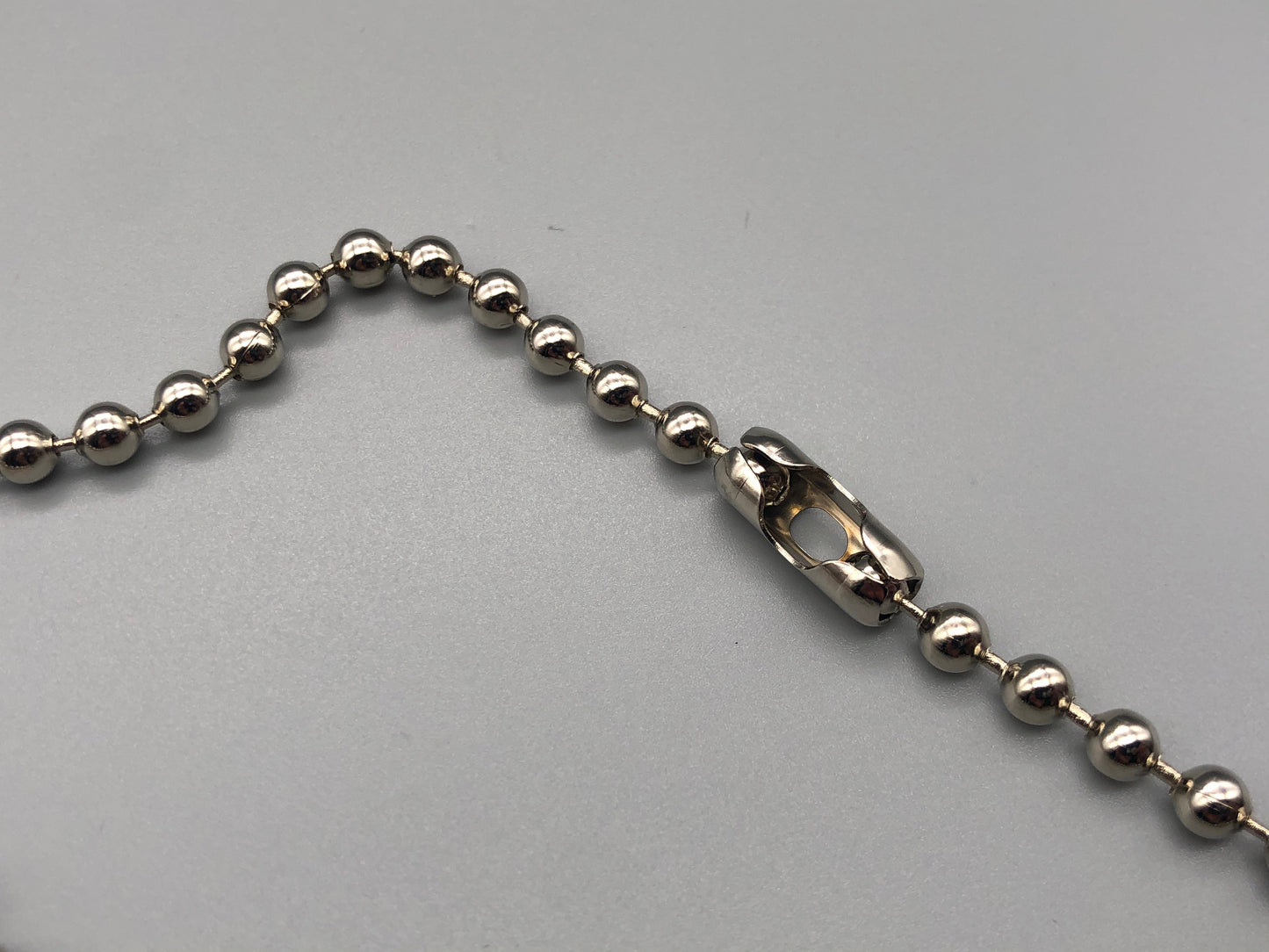 Vertikale Jalousie-Metallkette in Silber – Nr. 6, Perlengröße: 3,2 mm, mit passendem Verbinder